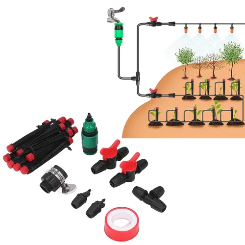 Vista 7 de Kit de riego por goteo micro Sistema de nebulización de jardín de ahorro de agua para césped/invernadero/patio Tubo de 8/0.472 in y 4 / 0.276 in