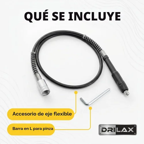 Vista 6 de Drilax Accesorio para herramienta giratoria de eje flexible de 42 pulgadas, compatible con modelos Dremel Flex Shaft 100, 200, 300, 3000, 4000