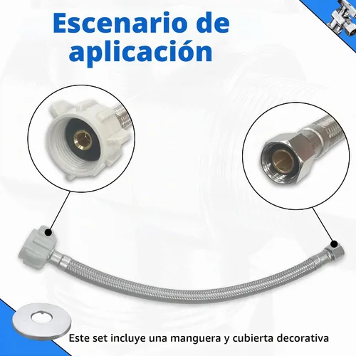 Vista 4 de VINTEX Kit de fontanería de conector de inodoro, válvula completa de inodoro con manguera de conector de inodoro de acero inoxidable de 12 pulgadas
