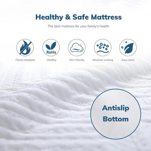 Vista 4 de EGOHOME - Colchón de repuesto de espuma viscoelástica Queen de 4.5 pulgadas para sofá cama convertible y sofá-cama, colchón de gel refrescante de té