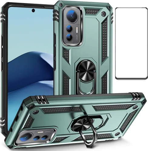 Vista 51 de Funda para Xiaomi POCO X3 NFC /X3 Pro con protector de pantalla, armadura de protección militar híbrida resistente a prueba de golpes, funda Negro