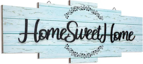 Vista 11 de Jetec Letrero de madera "Home Sweet Home", decoración rústica de pared para habitación, placa de madera estilo granja para colgar en la pared