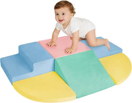 Vista 9 de Juguetes de escalada para niños de 1 a 3 años, bloques de espuma para escalar para bebés, set de 4 piezas de juguetes de escalada y gateo