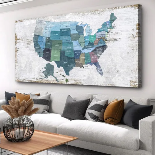 Vista 9 de Lienzo decorativo para pared, diseño de mapa del mundo, diseño de mapa del mundo de la oficina, imágenes para decoración de sala de estar, mapa