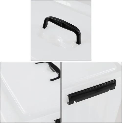 Vista 3 de Contenedor de plástico transparente de 18 cuartos de galón con tapas, caja de pestillo con asa, 4 paquetes