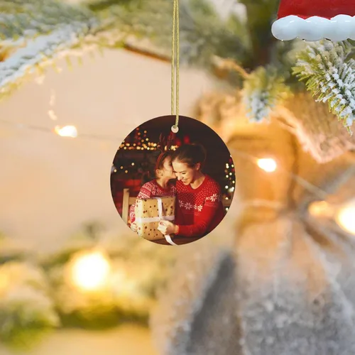 Vista 6 de Adornos de Navidad personalizados de cerámica, nuestro primer árbol de Navidad colgante 2023, decoración de regalo para Navidad, regalo