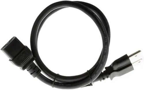 Vista 4 de Cable de alimentación de CA resistente, 15A/125V, 14 AWG, 5-15P a C19, (NEMA 5-15P a IEC-60320-C19) 3 pies