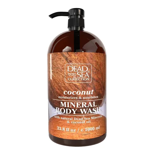 Vista 7 de Dead Sea Collection Gel de baño Almond Vanilla para mujeres y hombres, con minerales puros del mar muerto y aceite de almendras dulces, limpia e