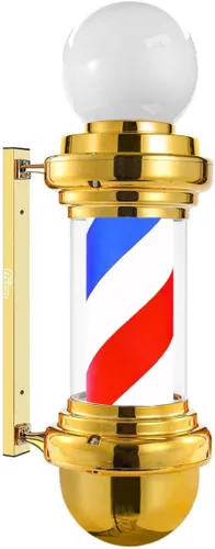 Vista 8 de Mini luz de poste de barbero de plata de 20 pulgadas Plateado