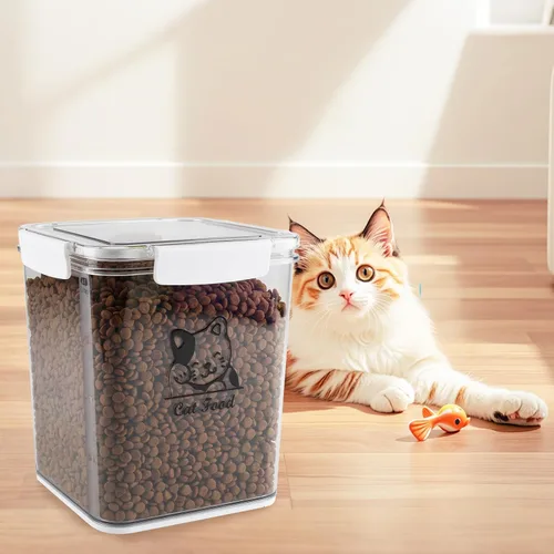 Vista 4 de Contenedor de almacenamiento de comida para gatos Recipiente hermético de comida para gatos con cuchara Contenedor de almacenamiento