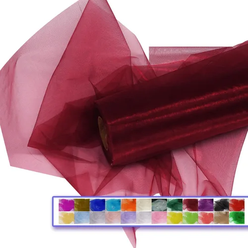 Vista 8 de Rollos de tela de tul de organza, organza cristal de 12" por 50 yardas (150 pies), carrete de malla de nailon transparente sedoso y brillante