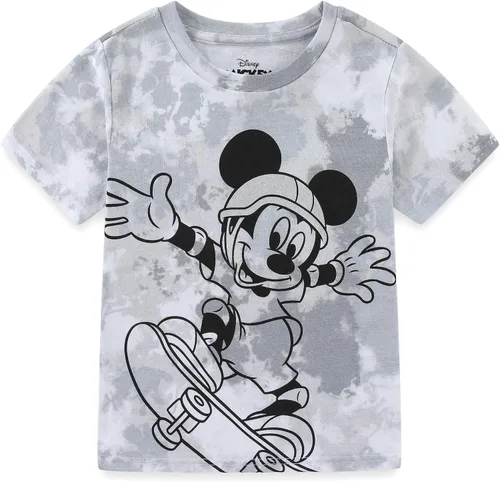 Vista 4 de Disney Camiseta de Mickey Mouse para niños, bebés y niños pequeños – Verde/Naranja/Gris/Azul/Amarillo