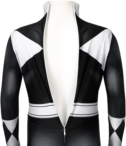 Vista 8 de CEMDER Disfraz de superhéroe negro Zentai con máscara separada, disfraz de Halloween