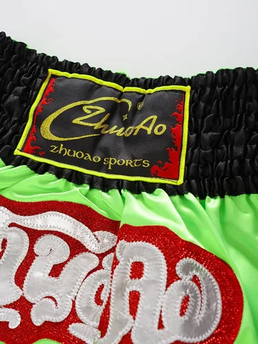 Vista 5 de TiaoBug Pantalones cortos Muay Thai para niños, niñas, boxeo, kickboxing, artes marciales mixtas, traje de baño de satén para lucha contra BJJ