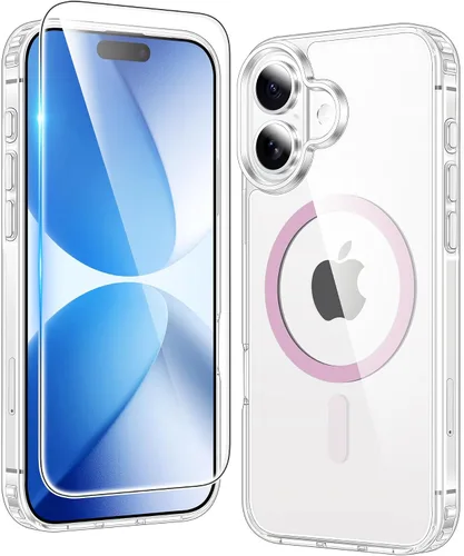 Vista 35 de FNTCASE para iPhone Air Case Clear: Fundas magnéticas para teléfono con protector de pantalla a prueba de caídas, compatibles con Magsafe, delgadas