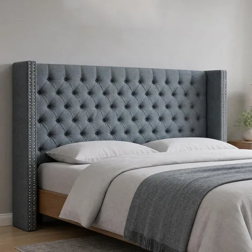 Vista 11 de Madison Park Cabecera tapizada Queen Wingback, con acolchado de esponja de alta densidad, cabecera de altura ajustable, fácil montaje, terciopelo