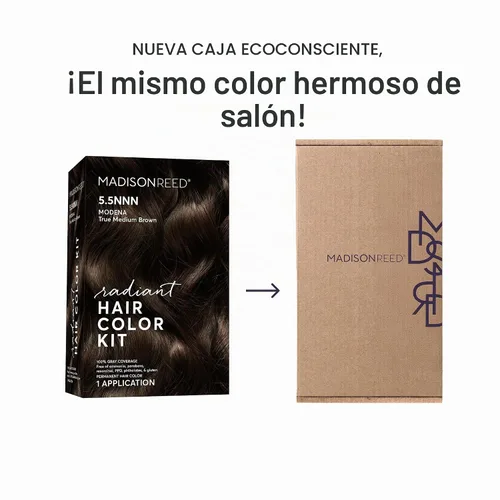 Vista 6 de Madison Reed - Kit de tinte radiante para el cabello, tinte permanente para el cabello, 100 % cobertura de canas, sin amoníaco, castaño Módena