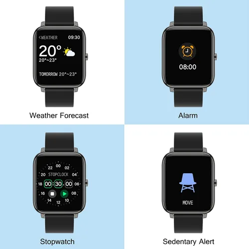 Vista 6 de Popglory Reloj inteligente, reloj inteligente con presión arterial, monitor de oxígeno en sangre, monitor de actividad física con monitor de Negro