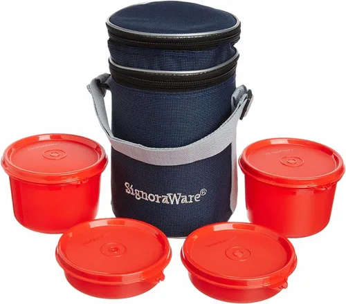 Vista 4 de Signoraware Executive - Fiambrera con bolsa (5.9 in), color rojo