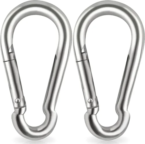 Vista 10 de Clips de mosquetón de bloqueo, gancho de resorte de acero inoxidable, mosquetón de bloqueo resistente, 304 de acero inoxidable de alta calidad