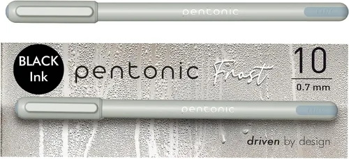 Vista 9 de Bolígrafos Pentonic, 15 unidades, barriles gris, azul y rosa, tinta negra, azul y roja, punta fina de 0.7 mm, escritura suave para tomar notas