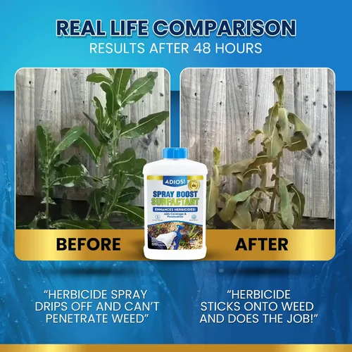 Vista 4 de Adios! Spray Boost Surfactant para herbicidas – Hace 25 galones para rociar malezas y césped – Ayuda a usar menos producto y mejorar el rendimiento
