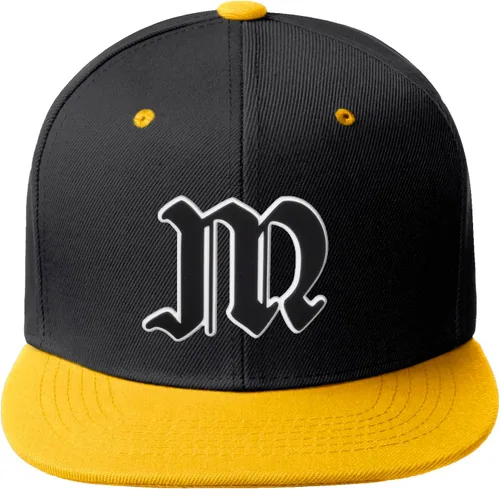Vista 1385 de Daxton Gorra clásica con visera de billete plano con letras del alfabeto inglés antiguo de la A a la Z