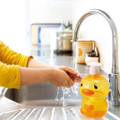 Vista 5 de Surakey Dispensador automático de jabón de 16.9 fl oz, dispensador de jabón líquido sin contacto espumoso para niños, dispensador de jabón de manos