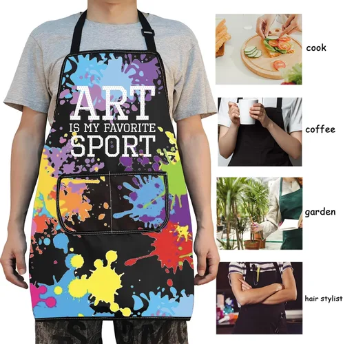 Vista 5 de VAMSI - Delantal de cocina para artistas, regalos para pintores, regalos para amantes del arte, delantal temático de arte, regalos de agradecimiento