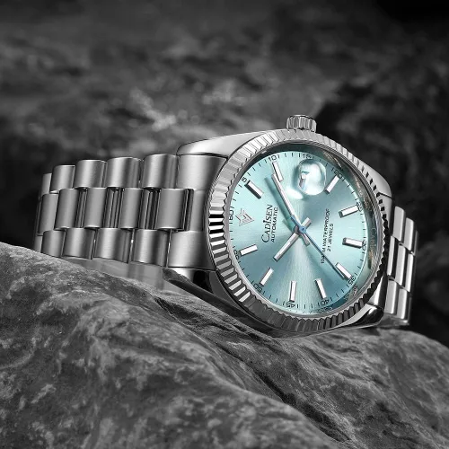 Vista 2 de CADISEN Reloj mecánico automático de acero inoxidable de lujo de marca impermeable de 328.1 ft para hombre de diseño H0mage