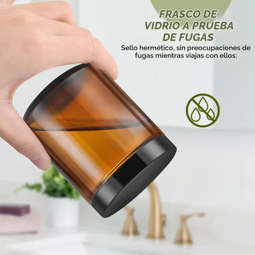 Vista 5 de Tarro de vidrio de 8 onzas, paquete de 6 tarros de vidrio redondos gruesos vacíos con tapas de plástico, recipientes de almacenamiento de boca ancha