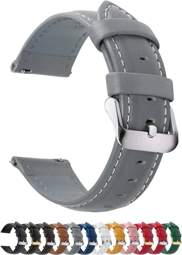Vista 48 de Fullmosa Correa de reloj de piel de liberación rápida para hombres y mujeres, correas de repuesto de ancho 0.472 in, 0.551 in, 0.630 in, 0.709 in