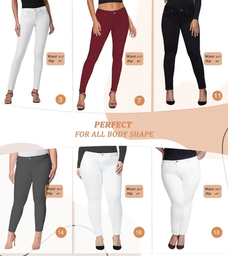 Vista 5 de Hybrid & Company Jeans ajustados súper elásticos y cómodos para mujer
