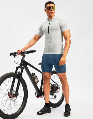 Vista 6 de Bikewa Pantalones cortos de ciclismo acolchados 3D para hombre, ropa interior de ciclismo de montaña para bicicleta MTB con bolsillos laterales