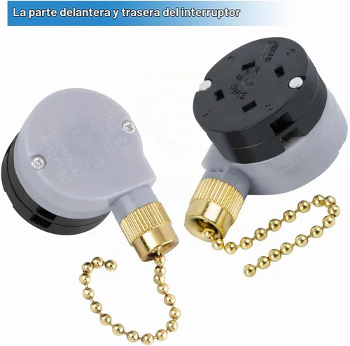 Vista 3 de Interruptor de ventilador de techo Zing Ear ZE-208D Control de 3 velocidades 5-8 Cable Pull Chain Switch Accesorios Ventiladores Pieza de repuesto