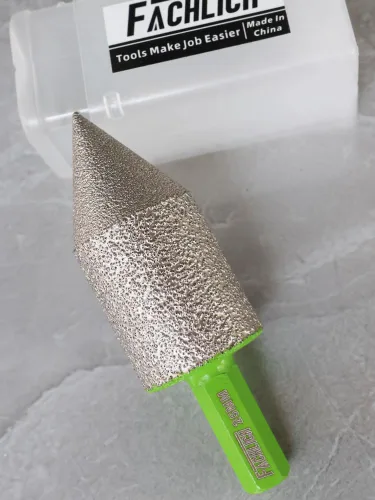 Vista 8 de Broca de fresado de biselado de diamante - Broca de cono de azulejos Biselado 4/5" vástago hexagonal 20MM Granito Agujeros de ampliación de mármol