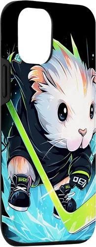 Vista 3 de Funda para iPhone 15 de conejillo de indias Jugador de hockey sobre hielo