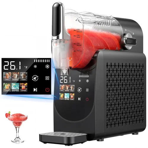 Vista 10 de Máquina de granizado sin necesidad de hielo, limpieza automática, 220 W, máquina de bebidas congeladas rápidas con 6 programas preestablecidos