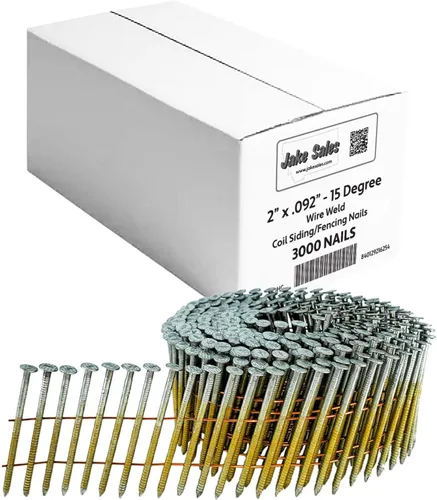 Vista 9 de 1-1/4 pulgadas x 0.120 pulgadas - 15 grados - Clavos de techo en espiral de soldadura de alambre - electro-galvanizado - Caja pequeña ~ 360 clavos
