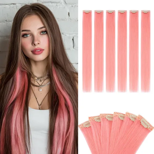Vista 30 de 6 extensiones de cabello real con 6 clips, cabello ondulado de 10 pulgadas, color marrón oscuro