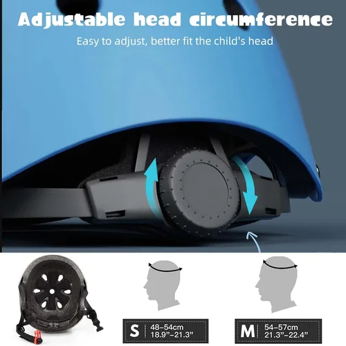 Vista 2 de Juego de casco de bicicleta ajustable para niños, chicos, chicas y adolescentes de 3 a 8 años de edad, incluye protectores de codo, rodilla