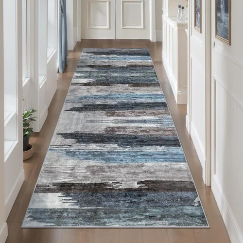 Vista 40 de Ciicool Alfombra moderna abstracta de 2 x 3 pulgadas, lavable, pequeña, antideslizante, de pelo bajo, alfombra de entrada plegable para cocina