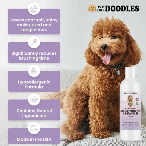Vista 8 de Acondicionador y desenredador para perros, tratamiento en loción 2 en 1 para alergias y picazón, hecho en EE.UU., tratamiento en loción para perros