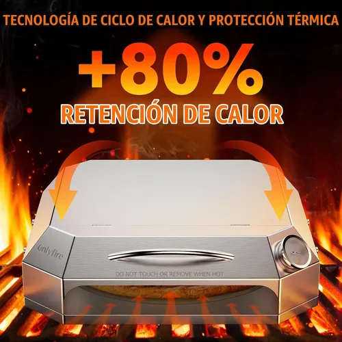 Vista 3 de Onlyfire Kit de horno de pizza de acero inoxidable para parrilla de gas, parrilla de carbón y propano, kit de horno de pizza portátil para parrilla