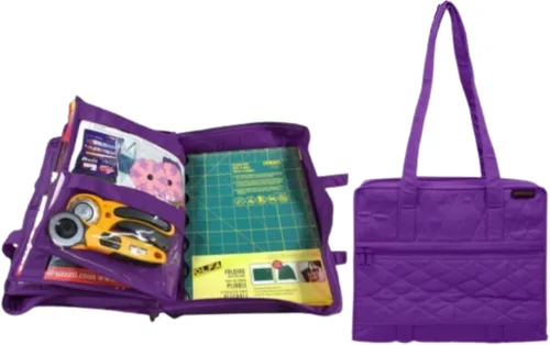 Vista 12 de Yazzii Quilter's - Bolsa para proyectos con 19 bolsillos, organizador de bolsas de almacenamiento portátil, organizador de almacenamiento multiusos