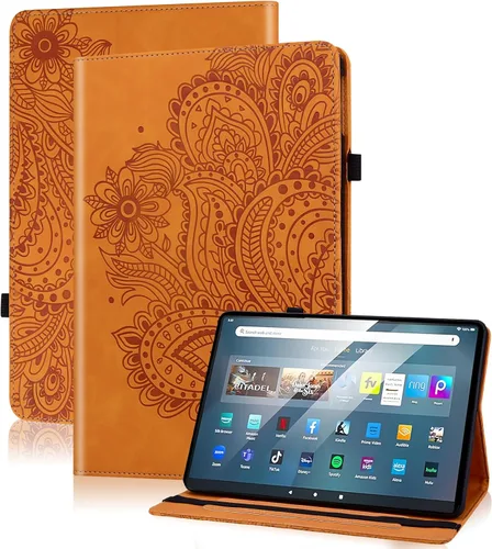 Vista 19 de Funda para Fire HD 8 / Fire HD 8 Plus (12ª/10ª generación, 2024/2022/2020), funda de piel sintética a prueba de golpes con ranuras para tarjetas