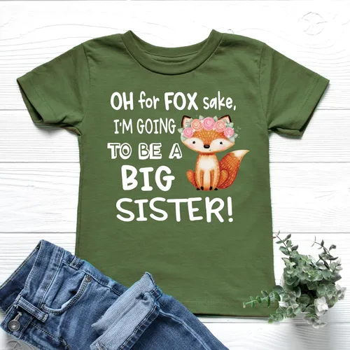 Vista 3 de Oh for Fox Sake I'm Going to Be a Big Sister Funny Big Sister Shirts for Girls