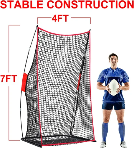 Vista 2 de Red de fútbol para patadas, red de fútbol, red de lanzamiento de fútbol, red de práctica de patadas de fútbol de 4 x 7 pies, red de entrenamiento