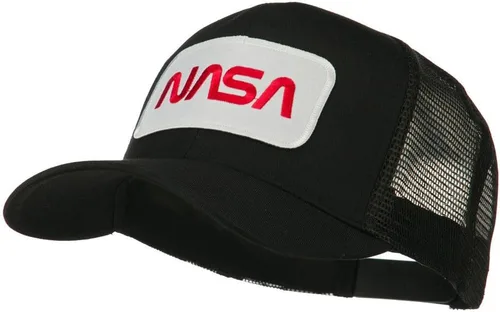 Vista 2 de e4Hats Gorra trasera de malla con parche bordado con logotipo de la NASA Negro