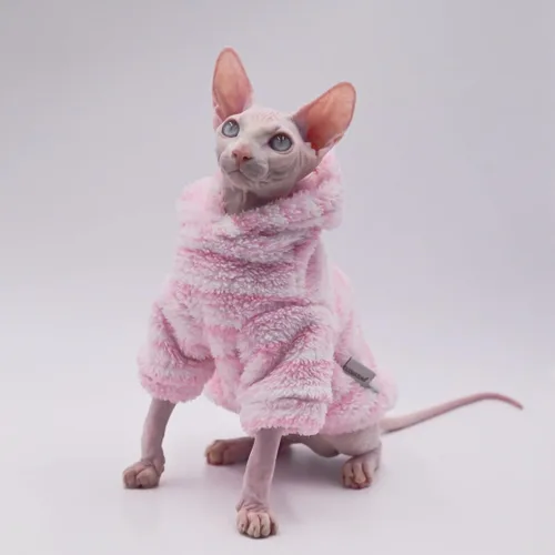 Vista 7 de Ropa para gatos sin pelo, de grosor cálido, suave, de invierno, para gatos Sphynx, gatos Devon Rex, Cornish y gatos pequeños (XS)